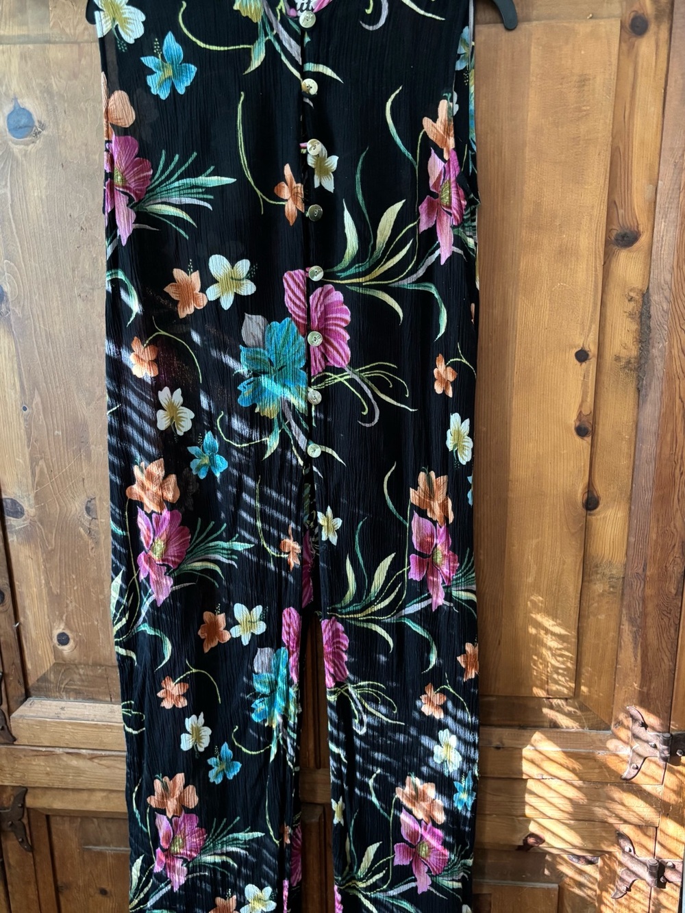 Caite Women's Black Floral Button-Front Top